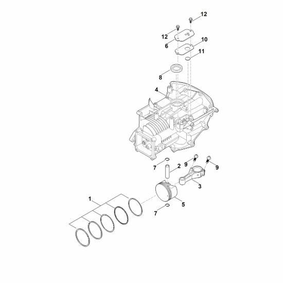 Picture of C - Carter motore, pistone e biella EVC 200.3 C (EVC200-0006)